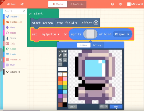 Code an Astronaut in MakeCode Arcade