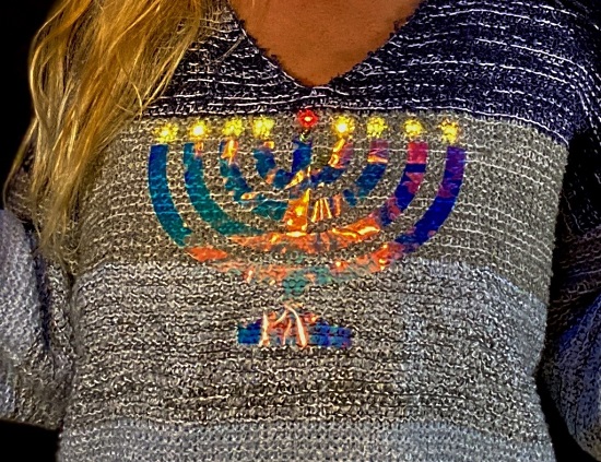 Hanukkah MakeCode Menorah Sweater